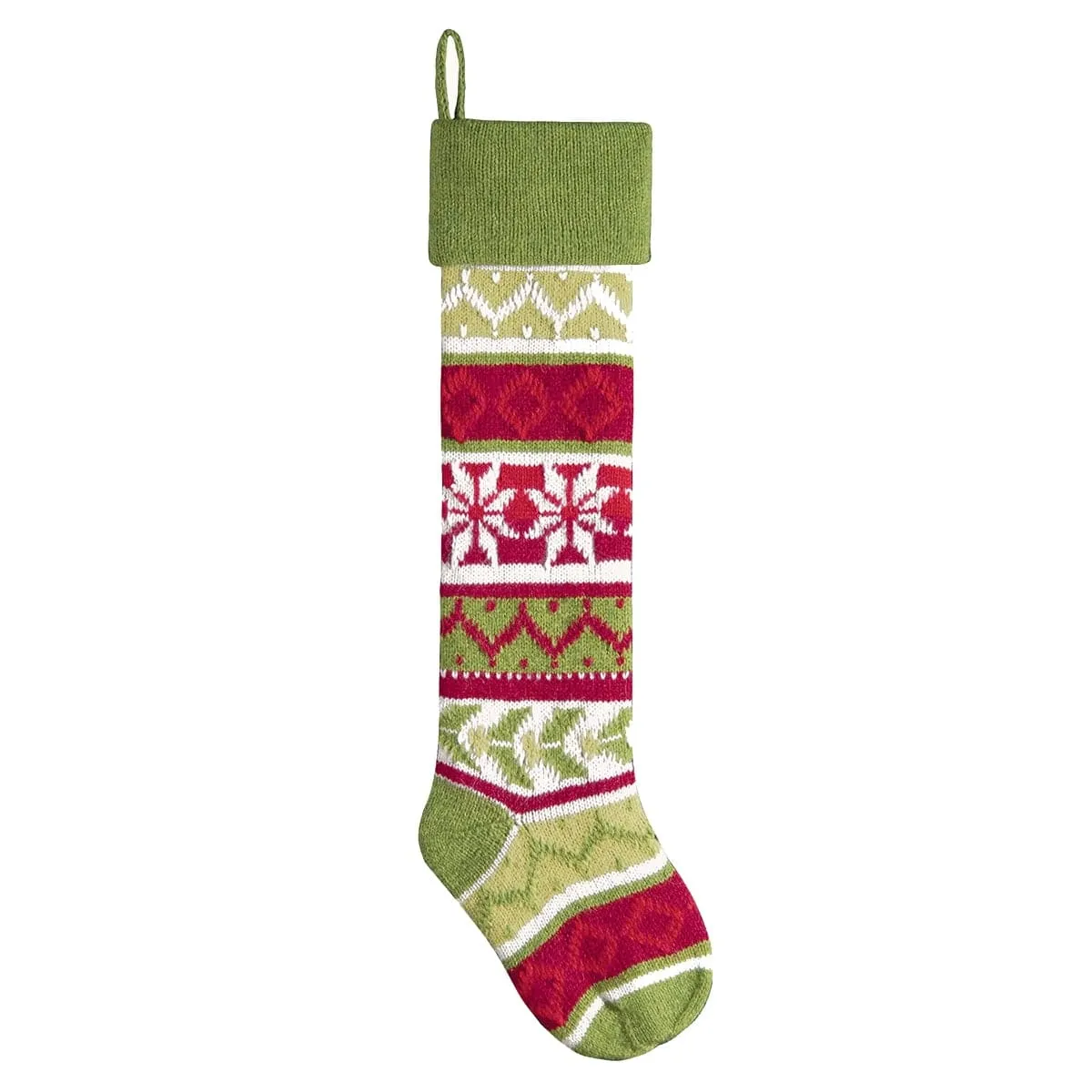 Personalized Knitted Christmas Stockings Red Green White