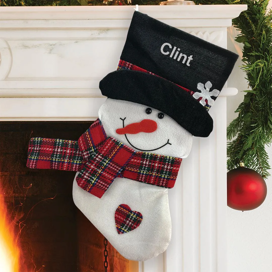 Personalized Plaid Scarf Christmas Stocking