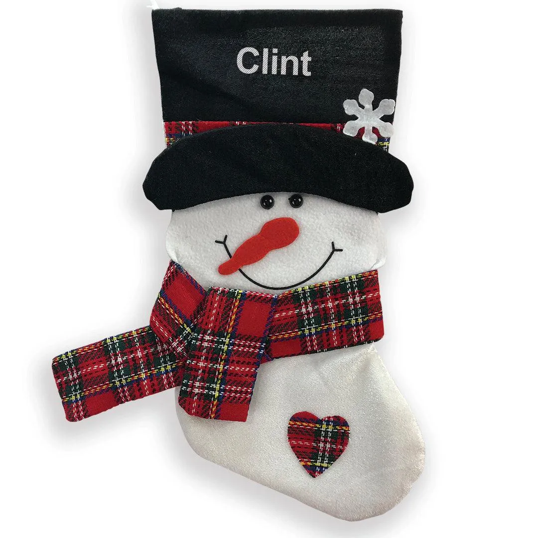 Personalized Plaid Scarf Christmas Stocking