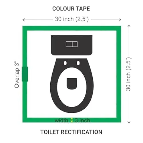 Pure Intent - Green Colour Vastu Tape | Vastu Toilet Tape | Vastu Remedy | Vastu Correction Tape B (3-4 Inch, 2.5 Meters)