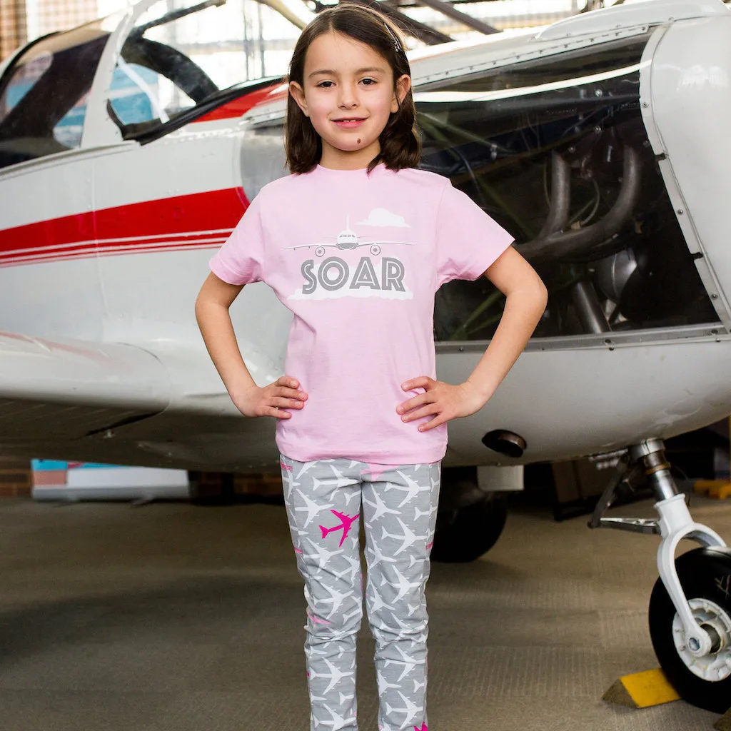 "AirHeart" Airplanes Leggings with Pockets