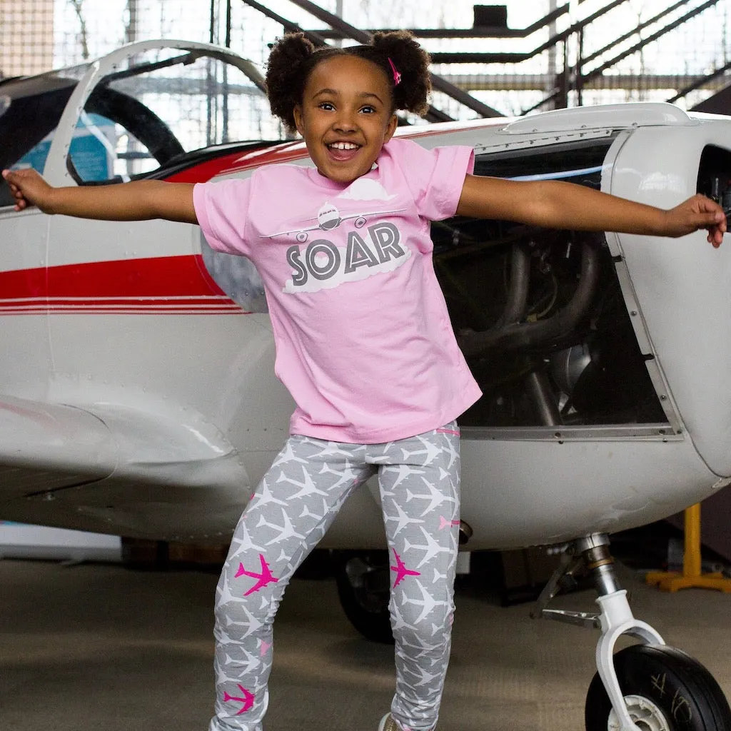 "AirHeart" Airplanes Leggings with Pockets