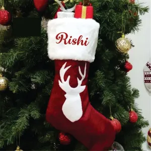 Reindeer Furry Band Stocking - Reindeer Face Stocking