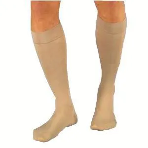 Relief Knee-High Moderate Compression Stockings X-Large Full Calf, Silky Beige