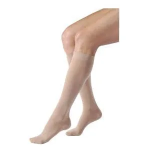 Relief Knee-High with Silicone Band, 20-30 mmHg, Large, Full Calf, Closed, Beige