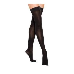 Relief Thigh-High Firm Compression Stockings with Silicone Dot Band, Small, 20-30 mmHg, Black