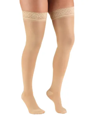 ReliefWear Women's TruSheer Thigh High Lace Silicone Top Band 20-30 mmHg