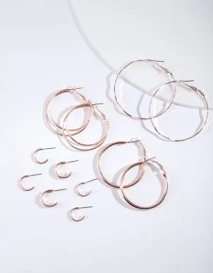 Rose Gold Essential Multi Hoop 6-Pack