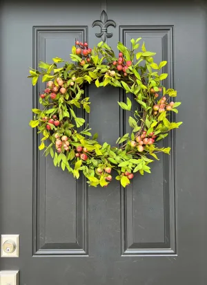 Rustic Farmhouse Crabapple Wreath