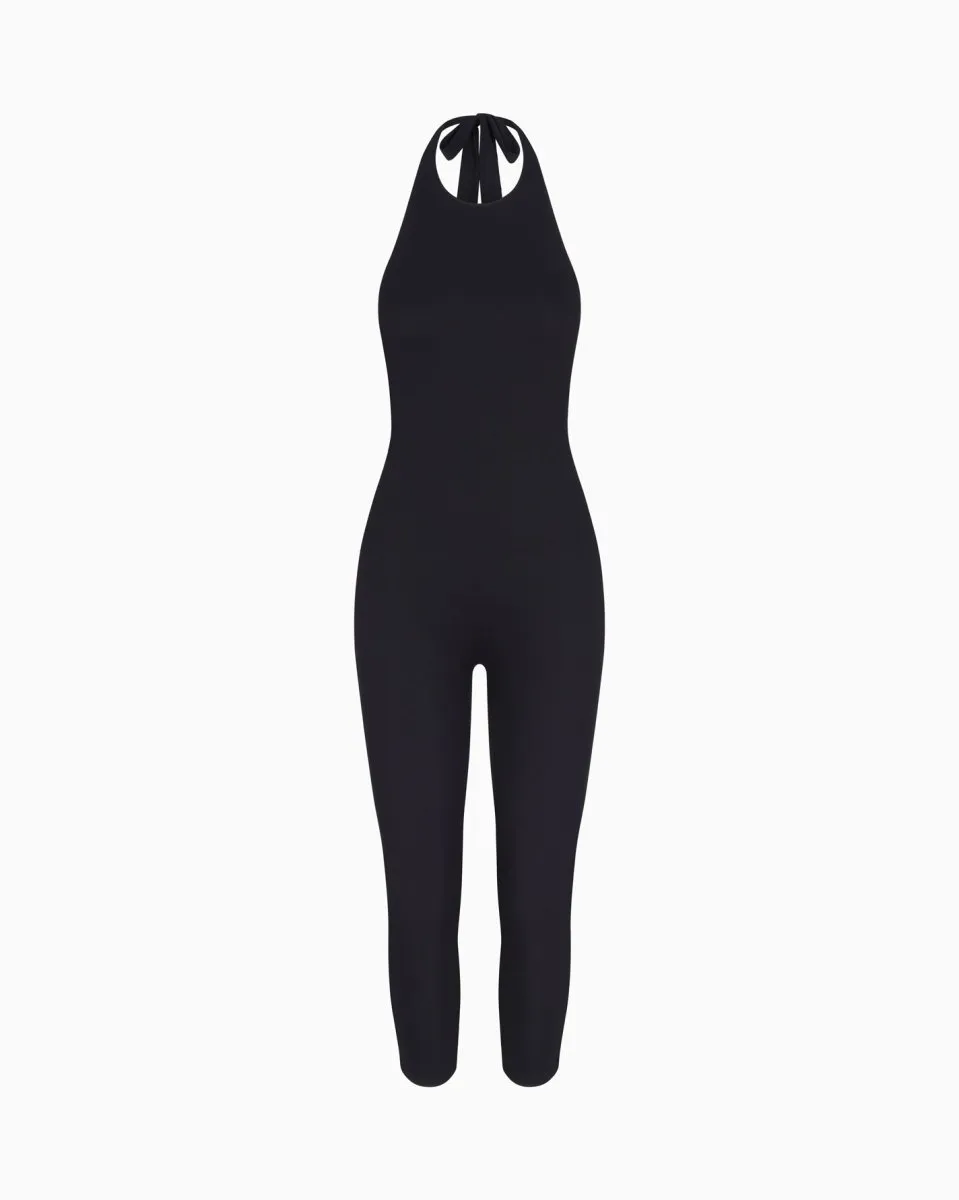 Smooth Stretch Capri Catsuit | Black