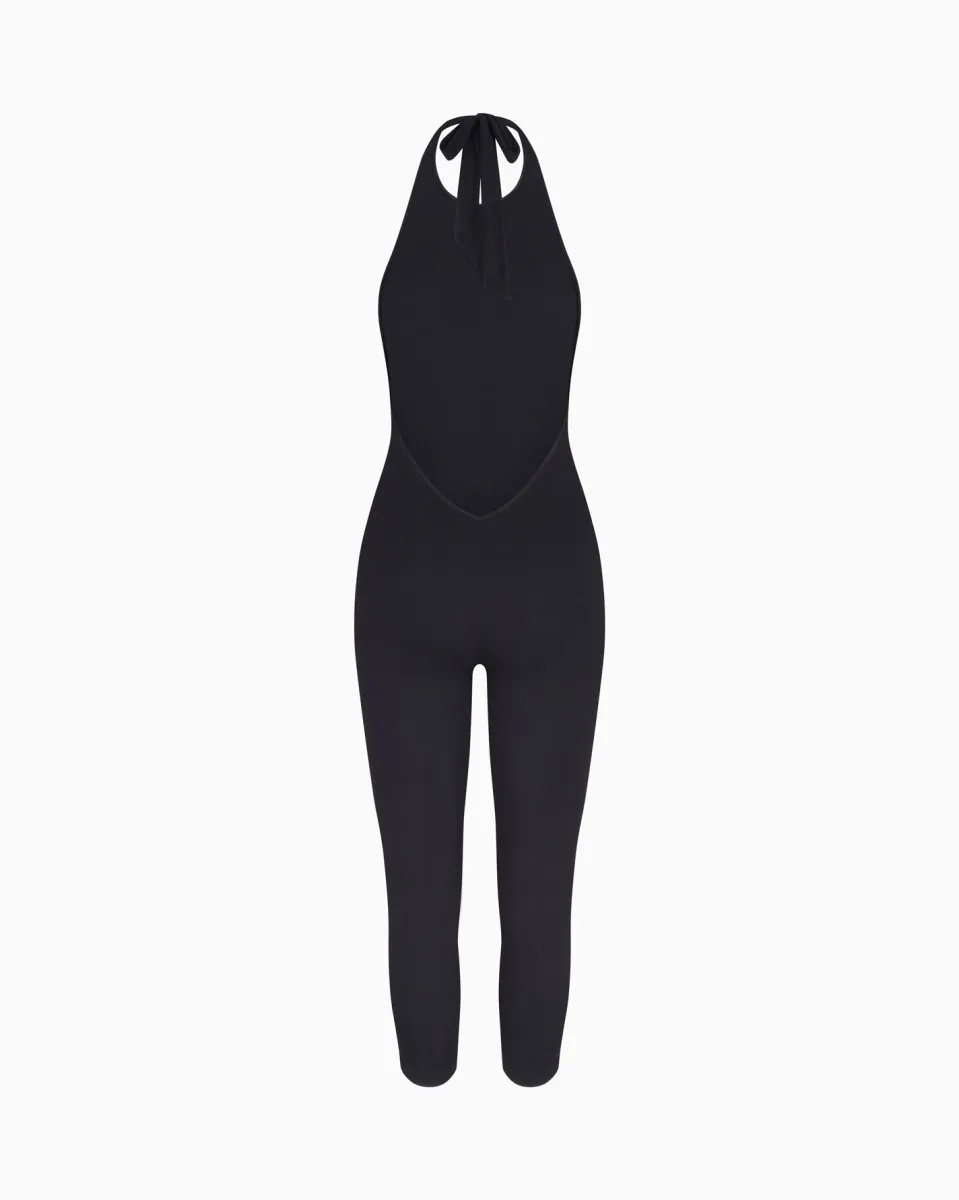 Smooth Stretch Capri Catsuit | Black