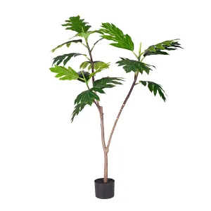 SOGA 120cm Artificial Natural Green Split-Leaf Philodendron Tree Fake Tropical Indoor Plant Home Office Decor