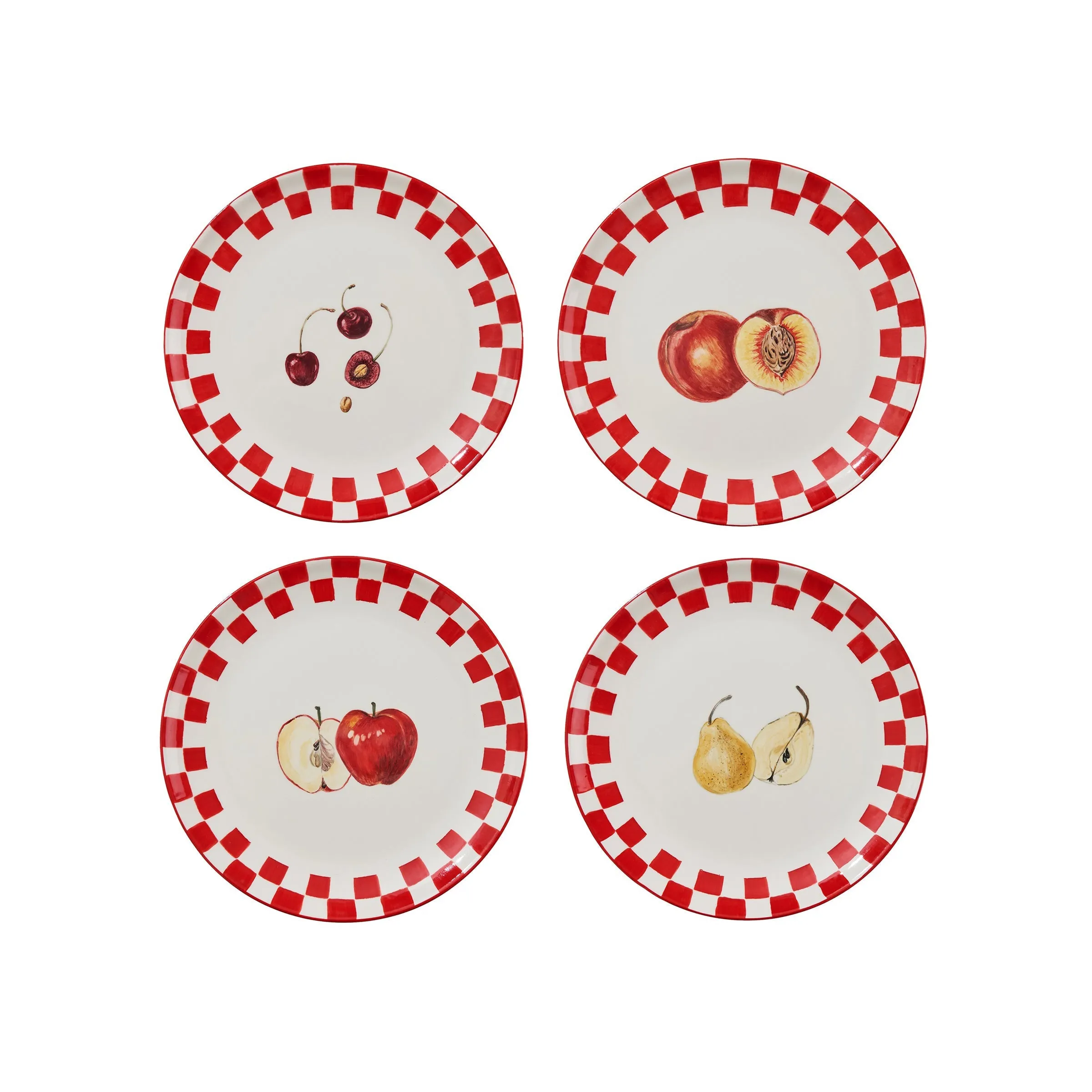 Still Life Hand-Painted Salad Plate (Set of 4)