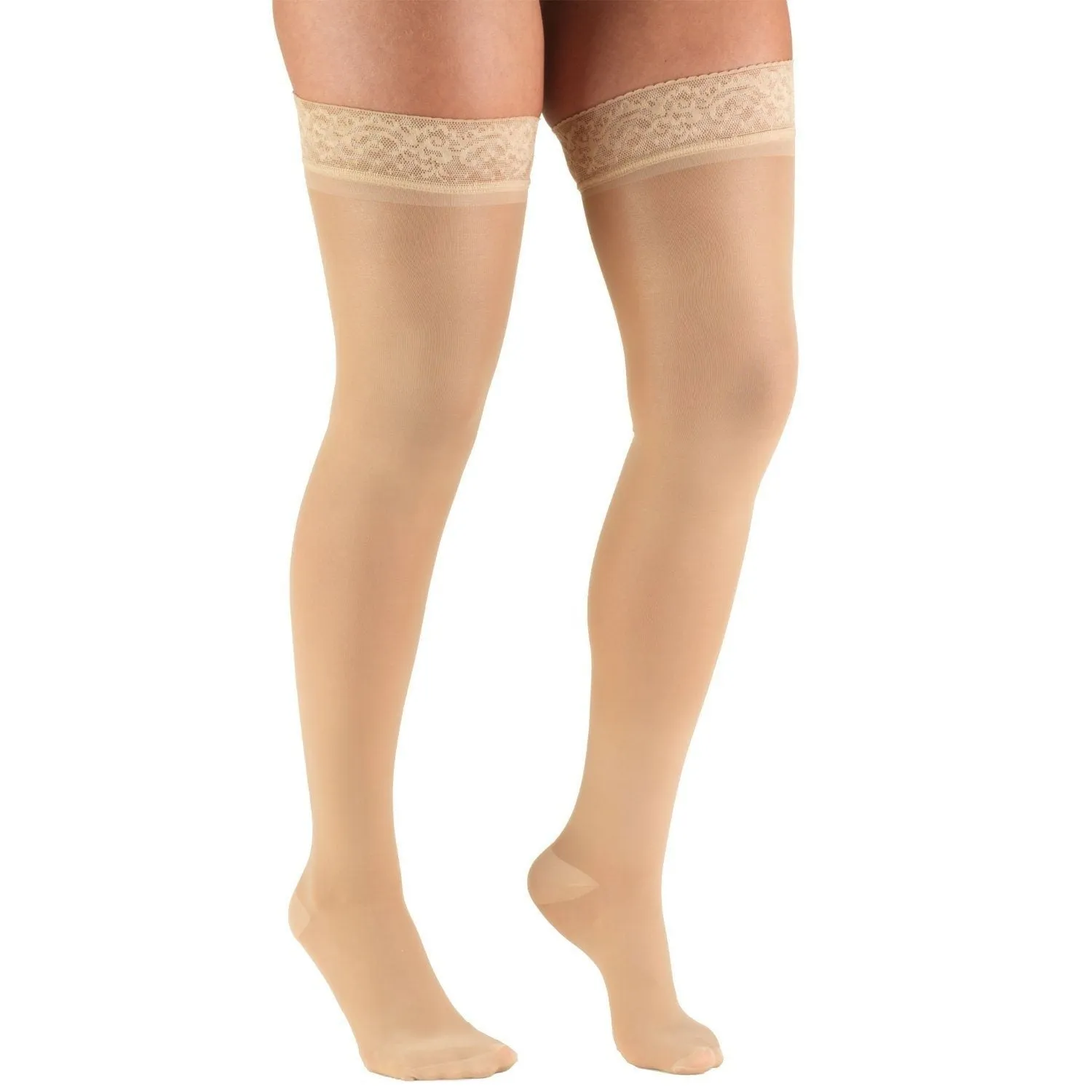 Truform Sheer Thigh High Support Stockings, 15-20 mmHg