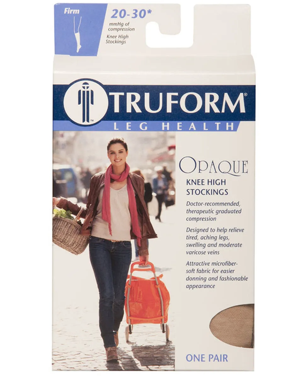 TRUFORM Women's Opaque Knee High Closed Toe 20-30