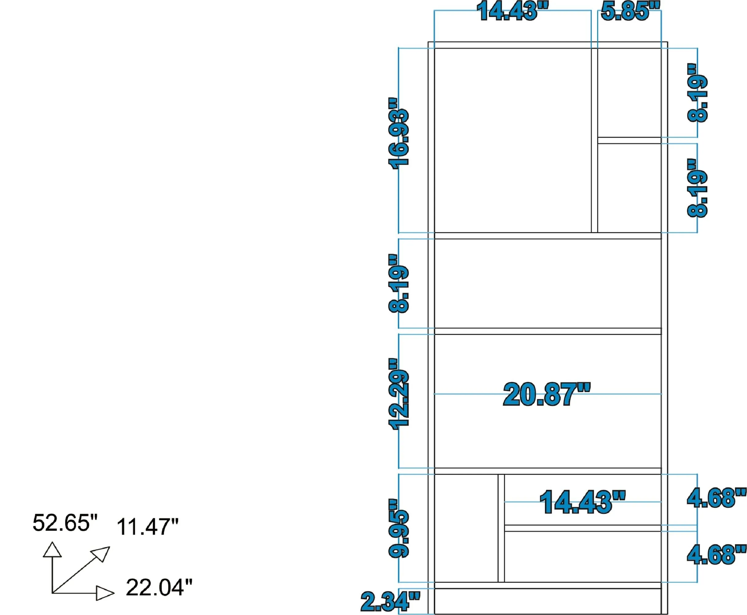 Valenca Bookcase 3.0 with 8 shelves in White