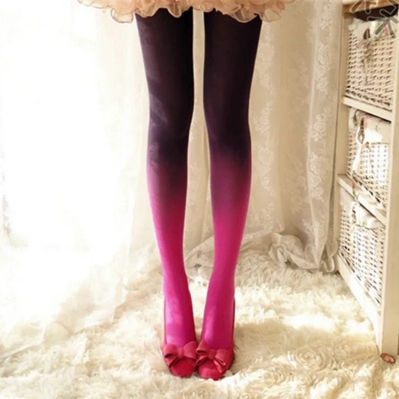 Velvet Tights Gradient Opaque Seamless Stockings