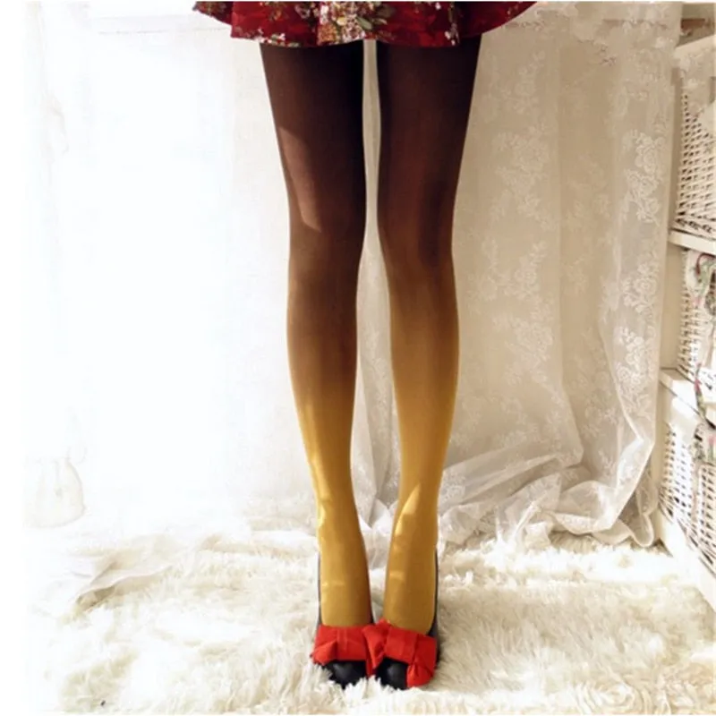 Velvet Tights Gradient Opaque Seamless Stockings