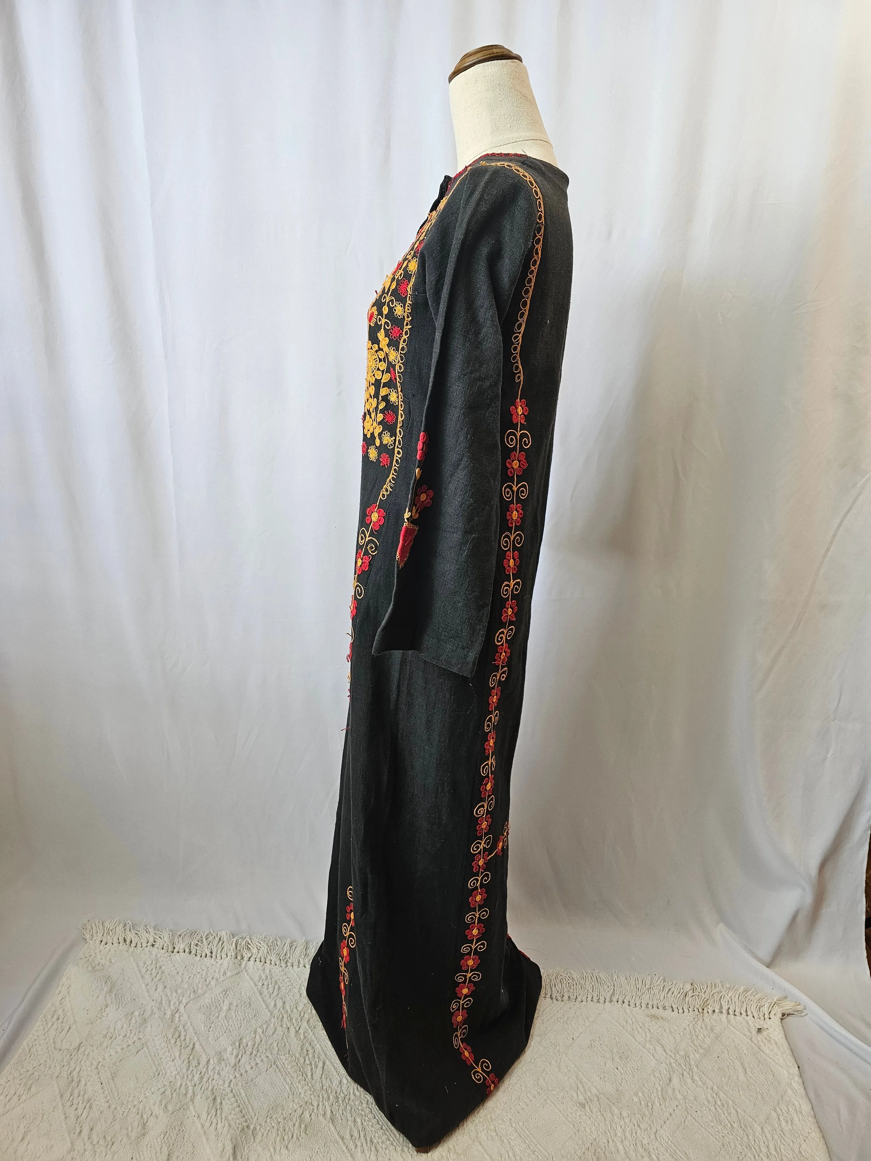 VINTAGE 70s FOLK DRESS S