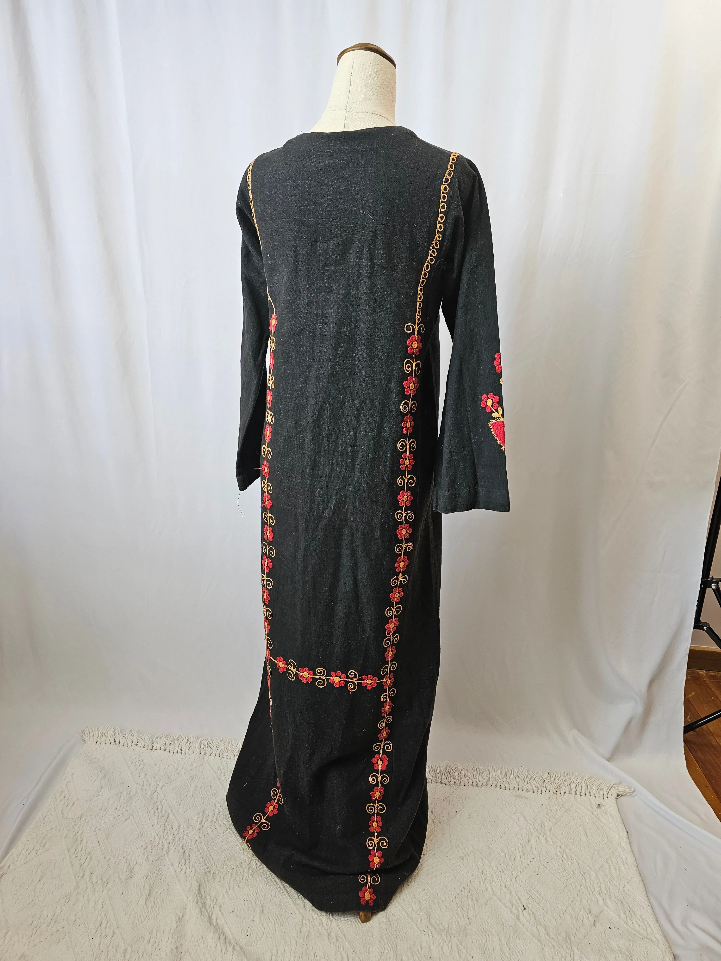 VINTAGE 70s FOLK DRESS S