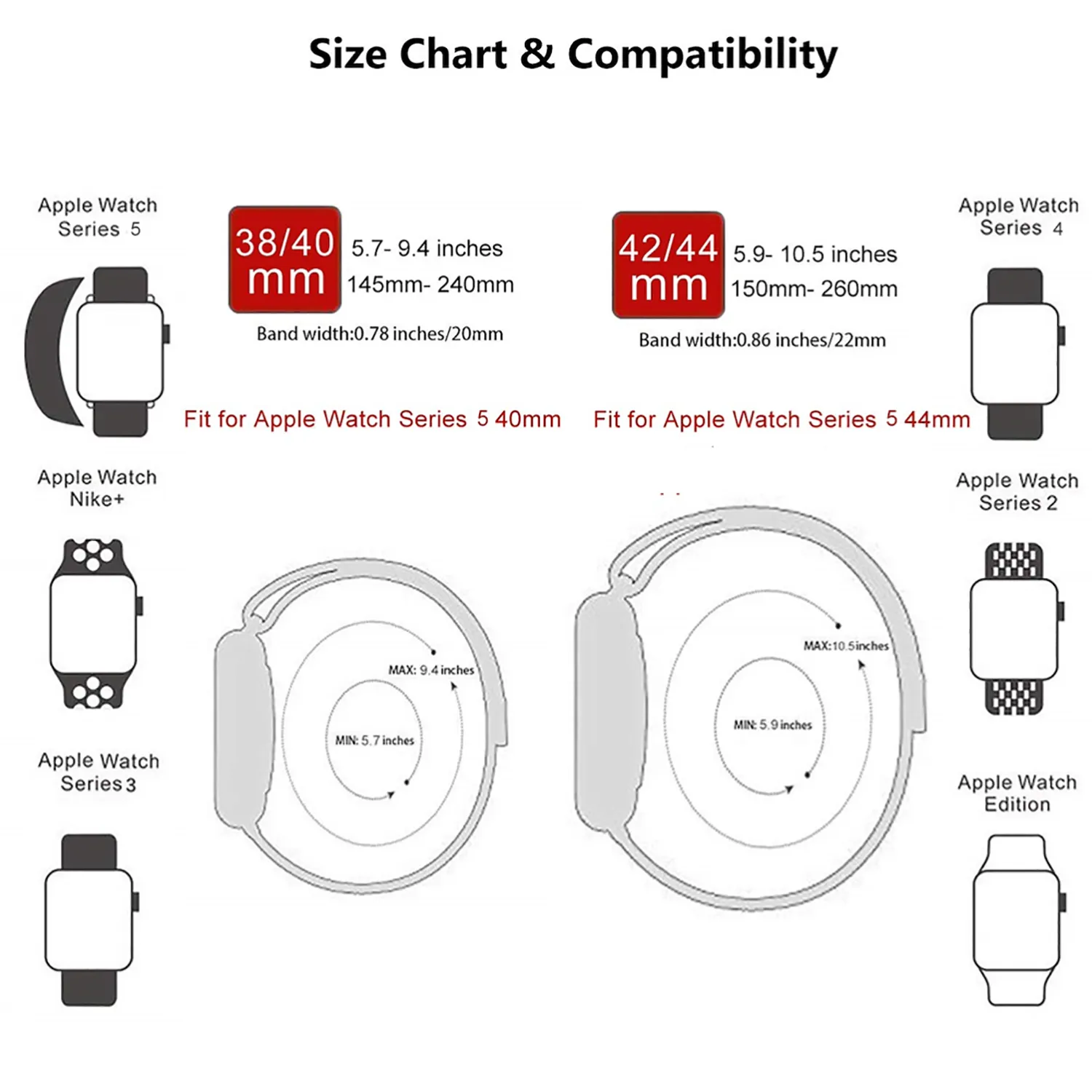 Woven Nylon Strap For Apple Watch-Red (42/44/45/49mm)