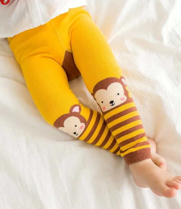 Yellow Monkey Baby Leggings